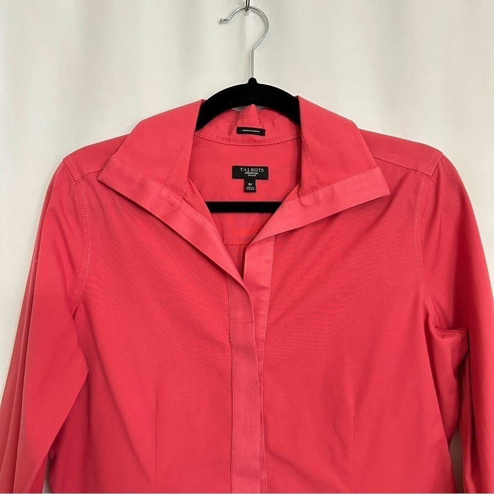 Talbots Women's Office Wear Button Down Shirt in Dusty Rose Pink sz 8P